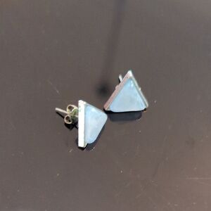 Silver Triangle Stud Earrings